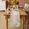 thumbnail image 2 of Pink Leaves Table Runner - 90 Inch Long Green Summer Botanical Pastoral Cotton and Linen Blended Dress Scarves Farmhouse Table Runner for Kitchen Dining, Coffee Table, 13" x 90", 2 of 8