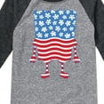 thumbnail image 3 of SpongeBob SquarePants - Silhouette Stars Stripes - Toddler & Youth Raglan Graphic T-Shirt, 3 of 5