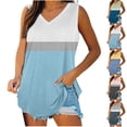 thumbnail image 2 of Gswybco Summer Tank Tops for Women for Leggings V-Neck Tunic Tops Casual Elastic Sweatshirts Loose Flowy Workout Tops Sleeveless Going Out Tops, 2 of 5