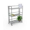 X-Tra Wide 3 Tier Metal Folding Storage Shelf (Silver)