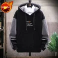 thumbnail image 3 of Sudadera con capucha negra con estampado para hombre, ropa masculina, sudadera con capucha y empalme gráfico, oferta de bienvenida, alta calidad, moda Harajuku Overfit, 3 of 5