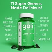 (3 pack) Goli Nutrition Supergreens Gummies with Probiotic Blend for Digestive and Immune Support, 60 Count