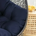thumbnail image 3 of Swing Lounge Chair, Black Navy Blue, Modern Contemporary Urban Design, Outdoor Patio Balcony Cafe Bistro Garden Furniture Hotel Hospitality, 3 of 7