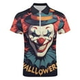 thumbnail image 4 of Psychedelic Clown Joker Men Zipper T-shirt Summer Casual Short Sleeve T-shirt Top, 4 of 7
