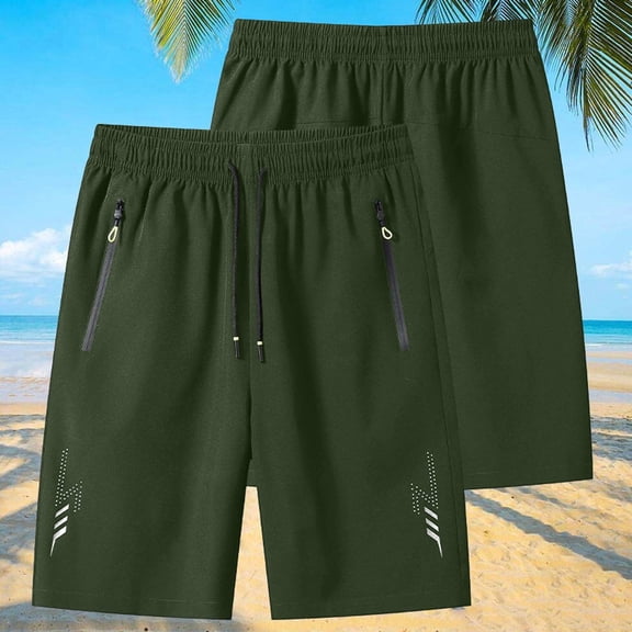 Aimik Men's Running Training Shorts Reflective Stripes Zippered Pockets Moisture-Wicking Summer Shorts for Jogging Gym Workout
