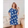 thumbnail image 5 of Ekouaer Nightgowns for Women Cotton Sleep Shirts Tshirt Nightshirt Casual Sleepdress Sleepwear with Pockets, 5 of 6