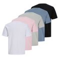 thumbnail image 3 of JACK&JONES Camisetas de hombre, pack de 5 - JCOLOGAN SUMMER PRINT, cuello redondo, algodón Rosa/Blanco/Negro 2XL (XX-Large), 3 of 7