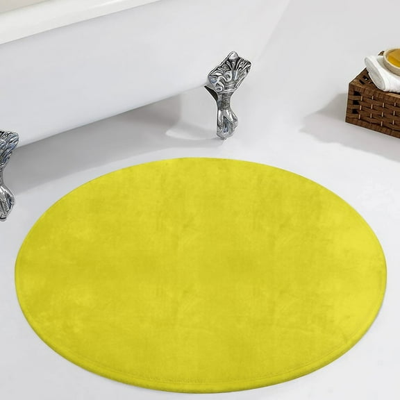 Pure Yellow Round Carpet Circle Rug Outdoor Patio Area Rug Washable Large Area Rugs Hallway Room Decor Fitness Mats