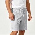 thumbnail image 2 of Men's Summer Beach Shorts Cotton Linen Elastic Waist Casual Shorts Relaxed Fit Lounge Shorts, 2 of 5