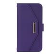 thumbnail image 7 of ELEHOLD Crossbody Wallet Case for iPhone 14 Pro 6.1" with Card Slots Hidden Make Up Mirror Magnetic Closure Detachable Shoulder Strap for Women Girls Elegant Purse Case, Purple, 7 of 7