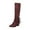 Red, variant on Fesfesfes Riding Boots For Women Long Pointed Lace-up Warm Solid High Heel Knight Synthetic US:6.5(38)