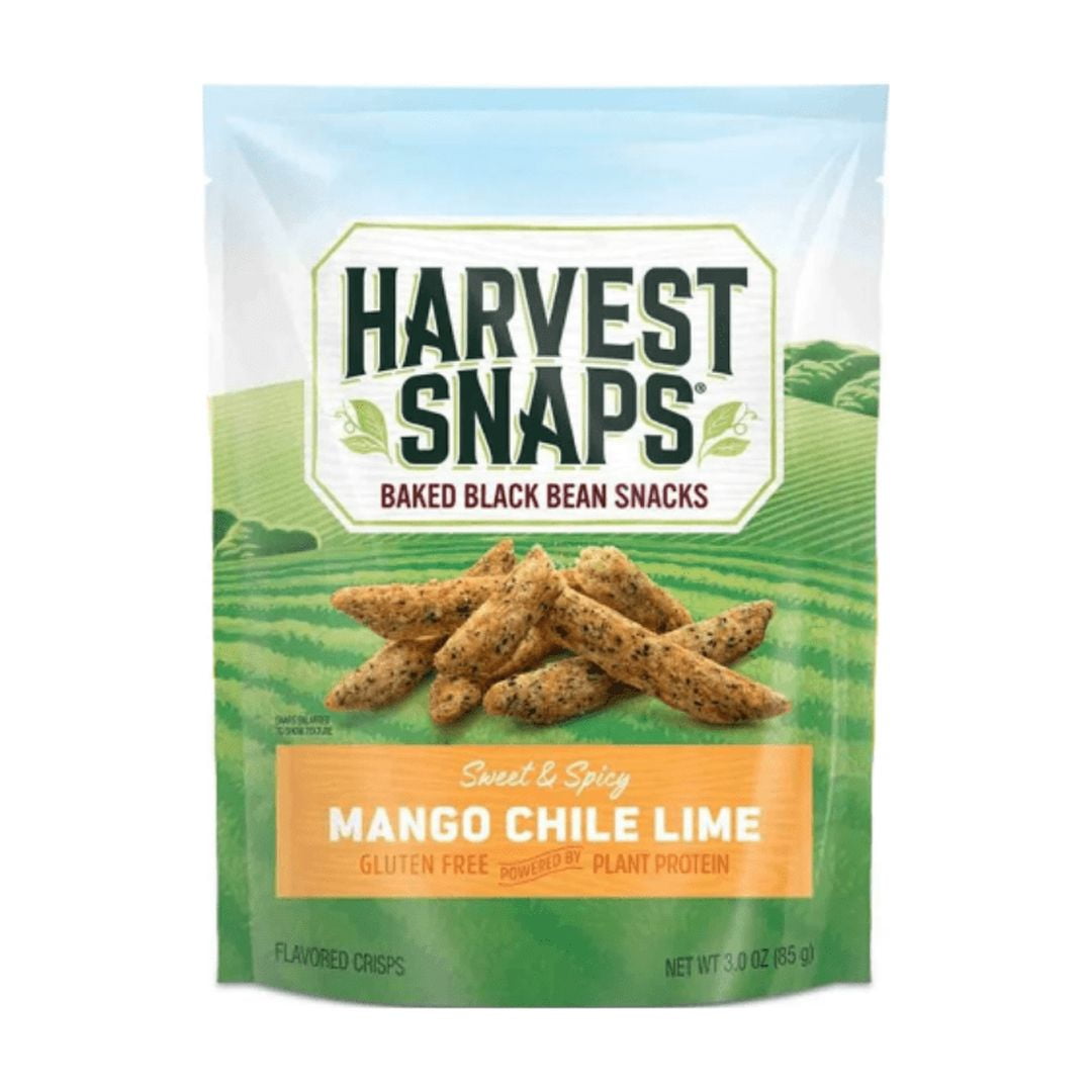 Harvest Snaps Veggie Chips Snack 4 Pack – 2.5oz Original  & 3oz Mango Chile Lime – Healthy Gluten Free Plant-Based Protein Snack, Low Sodium, Vegan