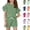 Army Green, variant on YOUYEDIAN Girls Summer 2 Piece Outfits Ruffle Sleeve T-Shirts and Shorts Sets Solid Color Tracksuits for Kids (Blue, 9-10 Years)