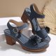 thumbnail image 5 of WILLBEST Sandalias De Verano Para Mujer, Con Flores Lisas, Hebilla Y Correa, Informales, Con Punta Abierta Y Tacones Cuadrados, Cómodas Sandalias De Playa, 5 of 9