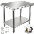 thumbnail image 1 of VEVOR Stainless Steel Work Table 35 x 24 x 31 inch Commercial Kitchen Prep & Work Table Heavy Duty Prep Worktable Metal Work Table with Adjustable Feet for Restaurant, Home and Hotel, 1 of 9