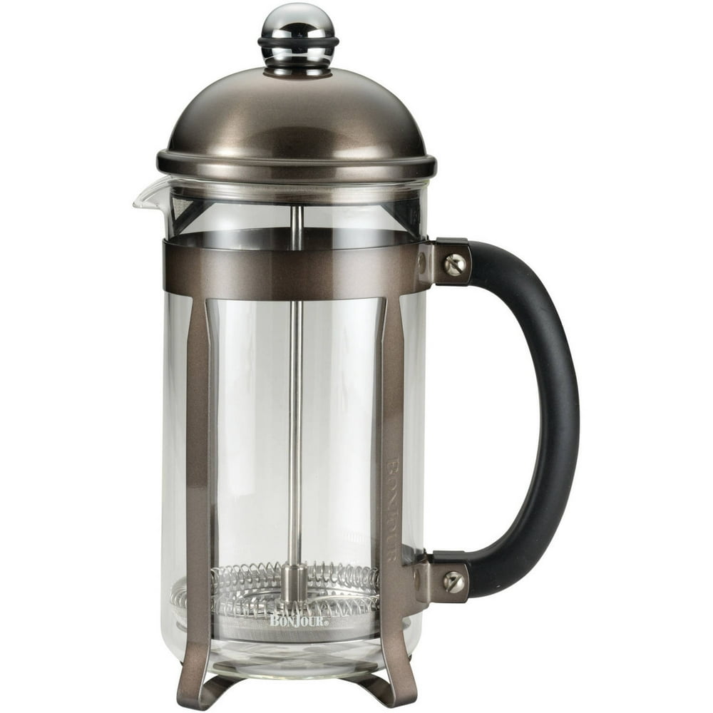 BonJour Coffee Stainless Steel French Press with Glass Carafe, 33.8