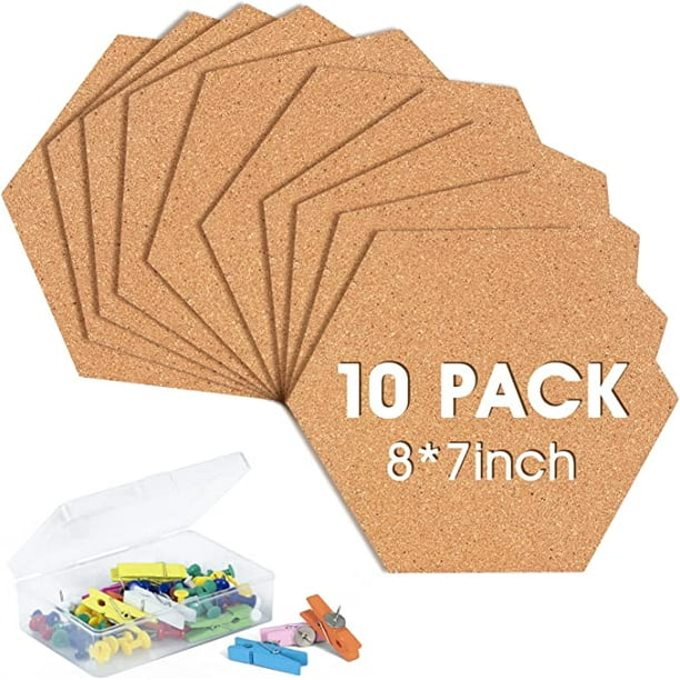 Cork Bulletin Board Hexagon 1/2" Thick SelfAdhesive Cork Board Tiles