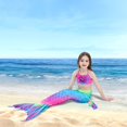 thumbnail image 3 of Mermaid Tails Swimsuit for Girls Swimming 3Pcs Mermaid Princess Bathing Suit for 4-13 Year Old High quality, 3 of 5