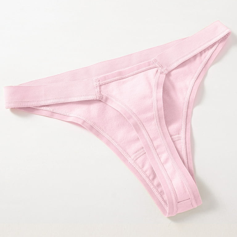 Gubotare Womens Boxers Women Thong Solid Cotton Seamless Low Waist Ladies T  Pants Thong Panties,Hot Pink L 