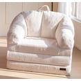 thumbnail image 1 of Sofá cama plegable con respaldo, sofá cama plegable sin hueso con asa, puf convertible 2 en 1, sofá reclinable para dormitorio, sala de estar, color beige,Azul marino, 1 of 2