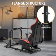 Marada Racing Cockpit Frame with Red Seat Upgrade Stable Racing Wheel Stand Fits Logitech Thrustmaster T80 T150 PC