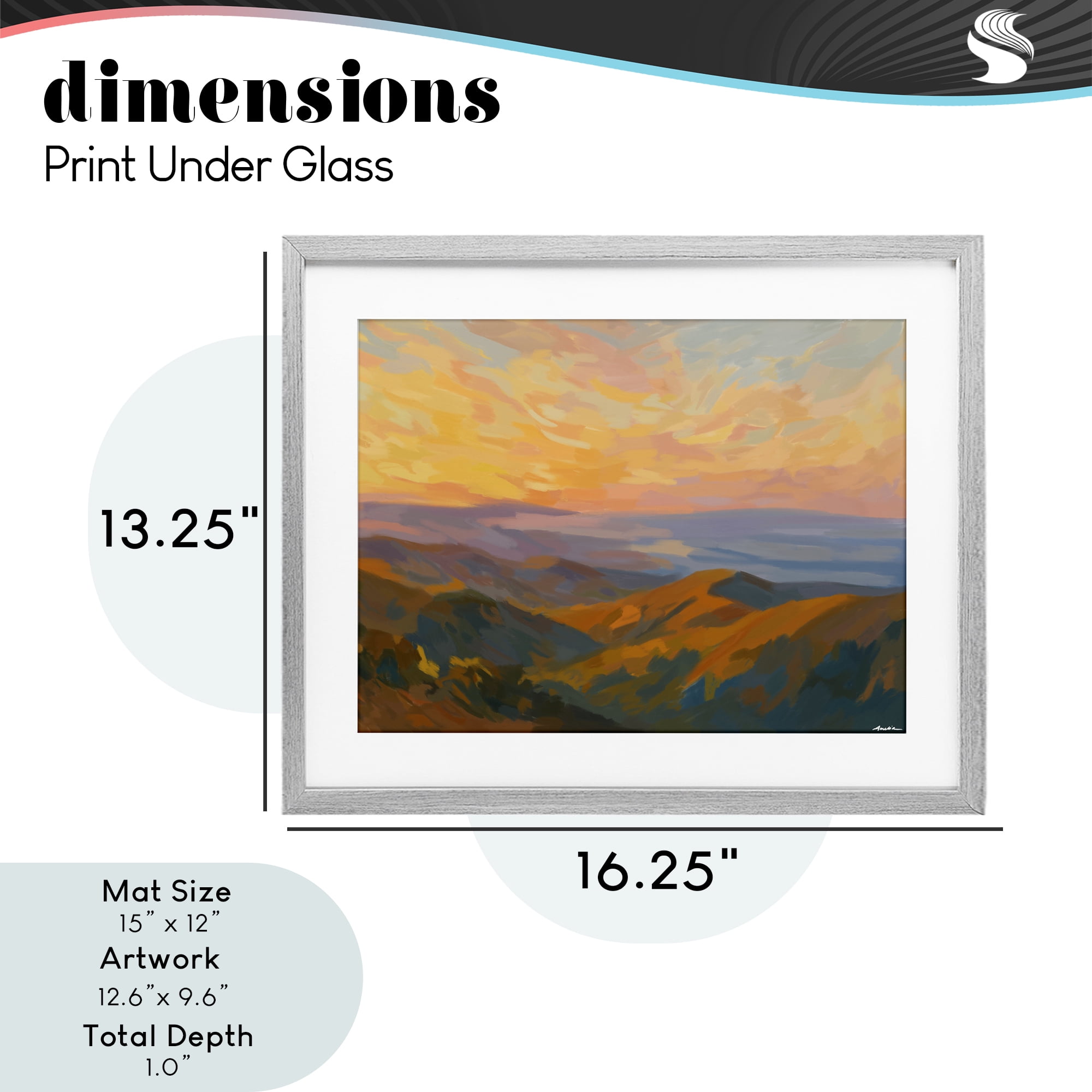 Stupell Industries California Sunset Landscape Gray Framed Print Under Glass, design by Amelia Noyes