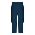 thumbnail image 5 of YSDESH Men Casual Solid Elastic Waist Capris Pants with Pocket for Outdoor Sports and Daily Wear Comfortable Lightweight Breathable Short Pants(Navy,2XL), 5 of 6