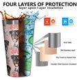 thumbnail image 3 of 16oz Tumblers Rottweiler and Pioneer Flower Stainless Steel Vacuum Insulated Double Wall Travel Tumbler Cups Mug with Lid and Straw,Cleaning Brush for Coffee,Tea, 3 of 4