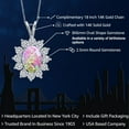 thumbnail image 2 of Gem Stone King 14K White Gold Pink Simulated Opal and White Zirconia Pendant Necklace for Women (1.65 Cttw, Gemstone October Birthstone, Oval Cabochon 8X6MM, with 18 inch Chain), 2 of 6