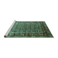 thumbnail image 2 of Ahgly Company Machine Washable Indoor Rectangle Oriental Turquoise Blue Industrial Area Rugs, 2' x 5', 2 of 4