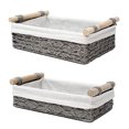 thumbnail image 2 of YAOMOBB Modern Storage Basket Modern Rustic Desktop Storage Basket Handmade Wooden Organizer 2Pcs/Set, 2 of 7