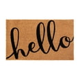 thumbnail image 2 of BizChair 18" x 30" Indoor/Outdoor Natural Coir Doormat with Black Hello Message and Non-Slip Backing, 2 of 10