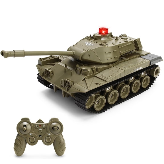 JJRC RC Tank 1/30 Remote Control Battle Tank Military Tank Shoots with Light & Sound Car Toy for Kids Boy Gifts