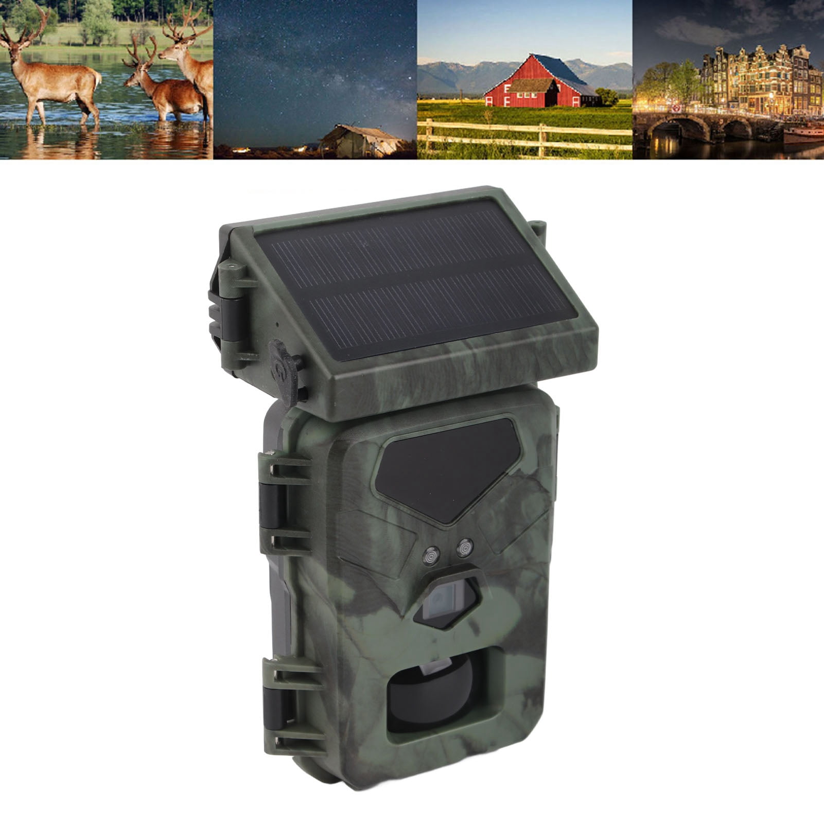 Trail Camera IR Night Vision Waterproof HD Solar Powered Deer for Outdoor Wildlife Monitoring