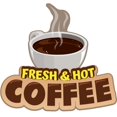 thumbnail image 3 of Fresh HOT Coffee 12" Concession Decal Sign cart Trailer Stand Sticker Equipment, 3 of 4