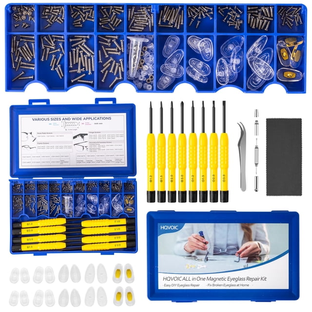 Kit de reparación de gafas HQVOIC con destornilladores magnéticos