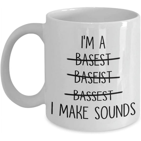 Bass Guitar Mug I'm A Bassist I Make Sounds Coffee Mug Gift Idea For Best Bass Guitar Tea Cup