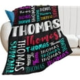 thumbnail image 5 of Personalized Blanket for Adults Kids Personalized Name Blanket Custom Blanket with Name Gift for Christmas Birthday Valentines Day (Color -4), 5 of 5
