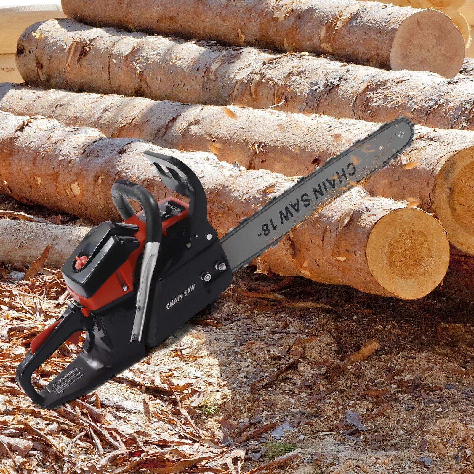 DENEST 68CC 18" Gasoline Chainsaw Powered Wood Cutting Gas Powered Chain Saw Engine 2-Stroke
