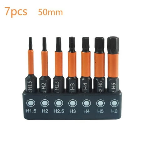 

7Pc Magnetic Hex Head Wrench Drill Bit Set 1/4 Shank Screwdriver Bit Set H1.5-H6