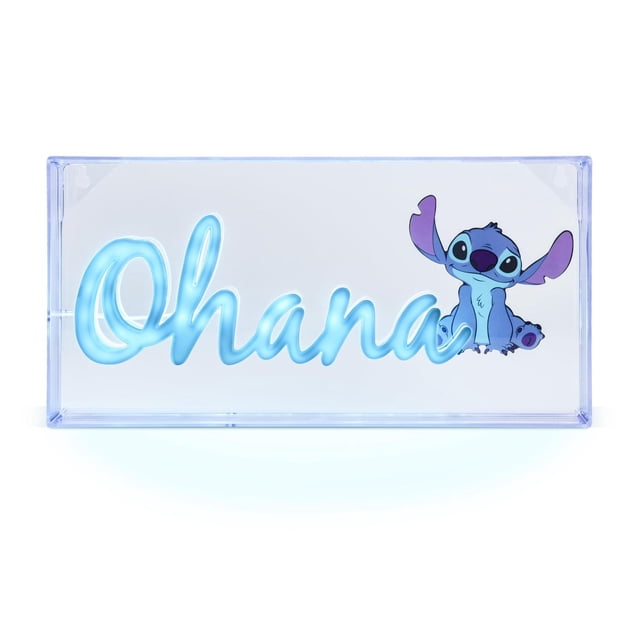 Lámpara LED Paladone Azul Stitch Ohana Oficial Disney Decoración Coleccionable 30 cm