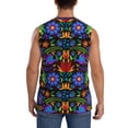 thumbnail image 4 of Goofa Colorful Floral Printed Men's Sleeveless T-Shirt - Athletic Gym Workout Tank Top for Men - Moisture-Wicking, UPF 30+ Quick-Dry Muscle Tee-, 4 of 8