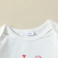 thumbnail image 5 of Bjutir Cute Toddler Baby Bodysuits Set Girls Long Sleeve Romper Bodysuit Heart Prints Bell Bottoms Pants Outfits For 12 Months, 5 of 7