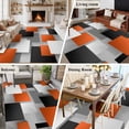 thumbnail image 5 of 6'x9' Area Rugs, Orange Gray Black Indoor Outdoor Area Rug for Living Room Bedroom, Modern Abstract Geometric Plaid Washable Bathroom Rugs Kitchen Floor Carpet Mats Home Decor Aesthetic, 5 of 8