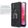 thumbnail image 5 of For Motorola Moto G Pure / Moto G Power 2022 Case Shockproof Ring Stand Cover With Free Tempered Glass Screen Protector - Black, 5 of 5