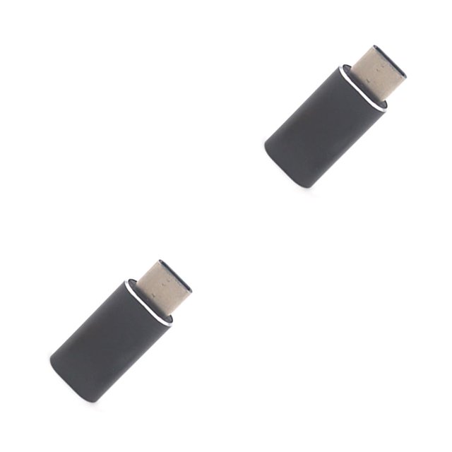 Matsuzay Adaptador de de teléfono, convertidor antipérdida de aleación de aluminio, divisor a , conector de estilo Simple, negro para Negro 2Conjunto