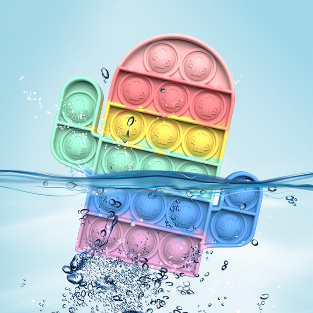 Juguete De Burbujas De Arcoíris Silicona Arco Iris Dibujos animados Empuje Burbuja Autismo Necesidades especiales Juguetes Juguete interactivo Sywqhk libre de BPA
