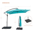 thumbnail image 6 of ACEGOSES 8.2x8.2ft Square Offset Patio Umbrella with Base, Outdoor Hanging Umbrella with Steel Ribs for Deck, Balcony and Garden,Lake Blue, 6 of 7
