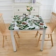 thumbnail image 3 of BANET Red Flower Print Polyester Square Tablecloth Decorative Table Cover Clothes for Square Tables Kitchen Dining Room White, 3 of 7