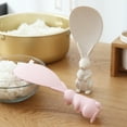 thumbnail image 1 of Rice Cooker Spoon Plastic Rice Scoop Wheat Fiber Animal Shape Rice Cooker Shape Non-stick Kitchen Spoon, Pink, 1 of 9